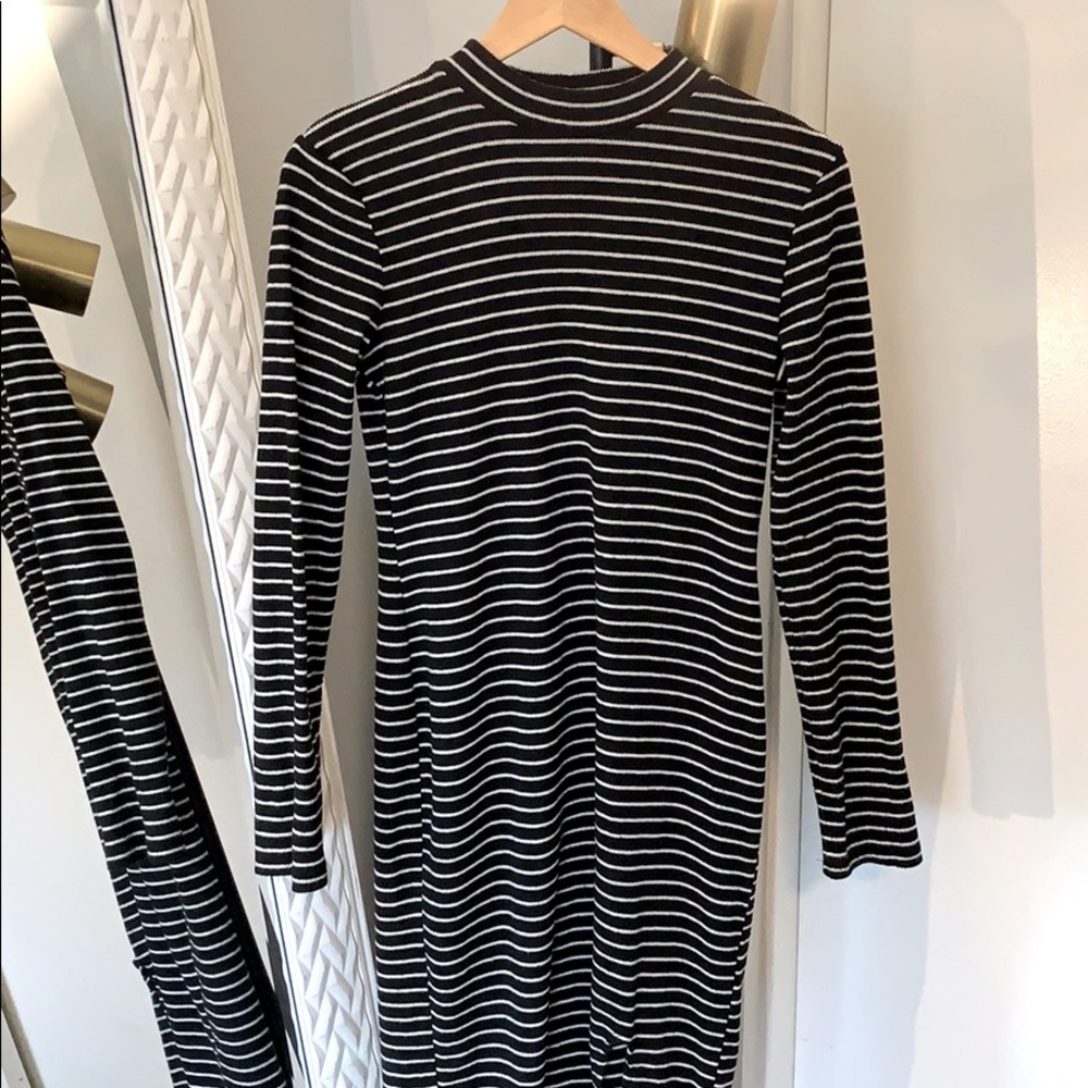 High neck sweater dress
